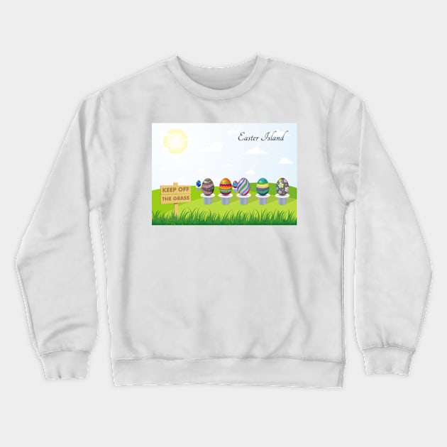 Easter Island Crewneck Sweatshirt by Avalinart